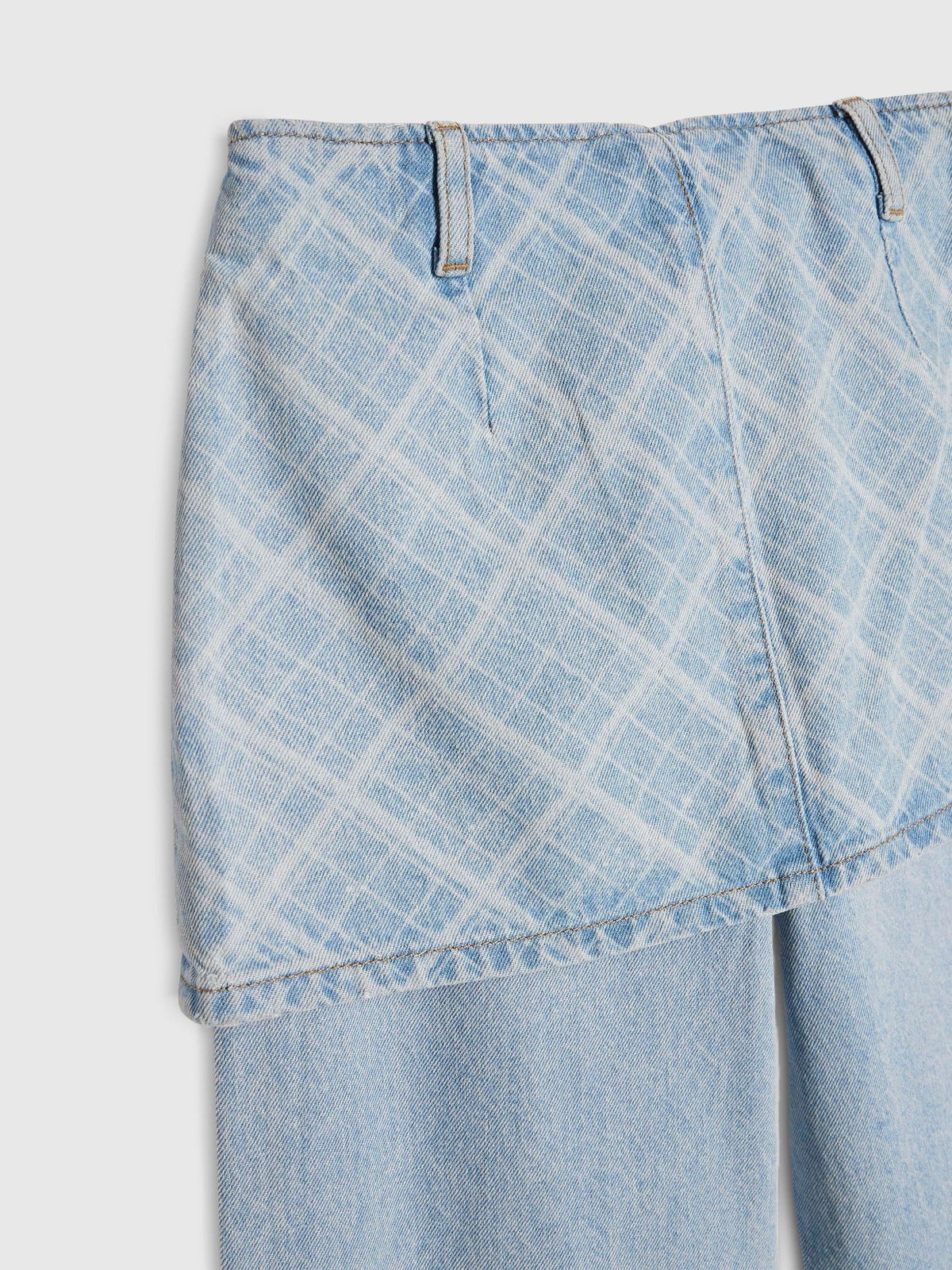 Dsiney Kidz - River Island Blue Hotfix Check Wide Leg Skirt Jeans image 4