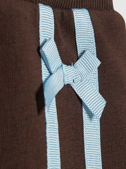 River Island Brown Bow Top & Wide Leg Joggers Set - image 4