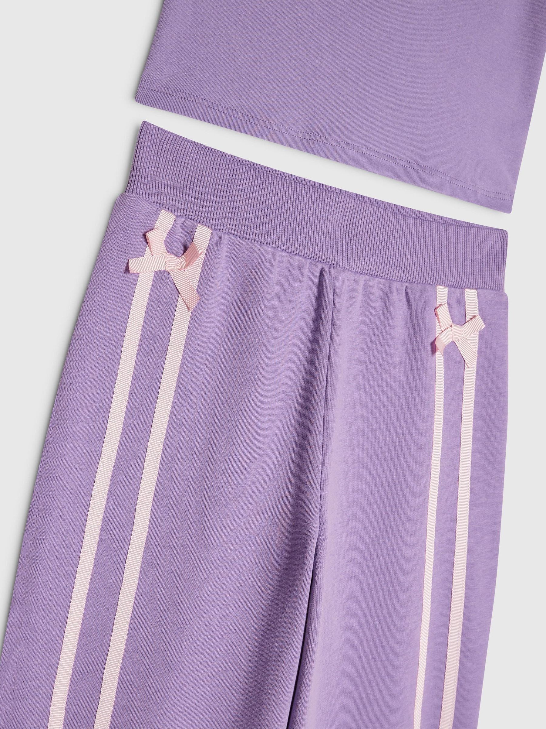 Dsiney Kidz - River Island Purple Bow Top & Wide Leg Joggers Set image 4