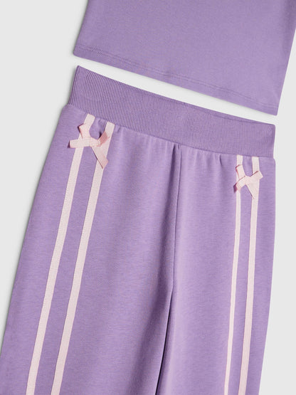 Dsiney Kidz - River Island Purple Bow Top & Wide Leg Joggers Set image 4