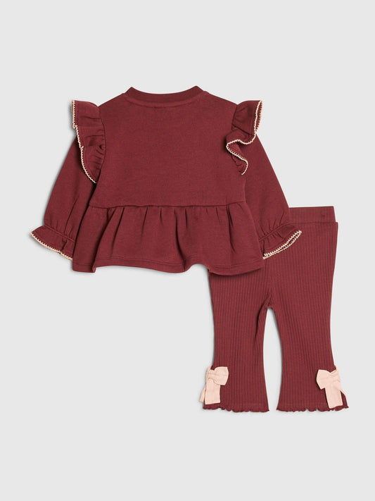 Dsiney Kidz - River Island Red Little Princess Frill Top & Leggings Set image 2