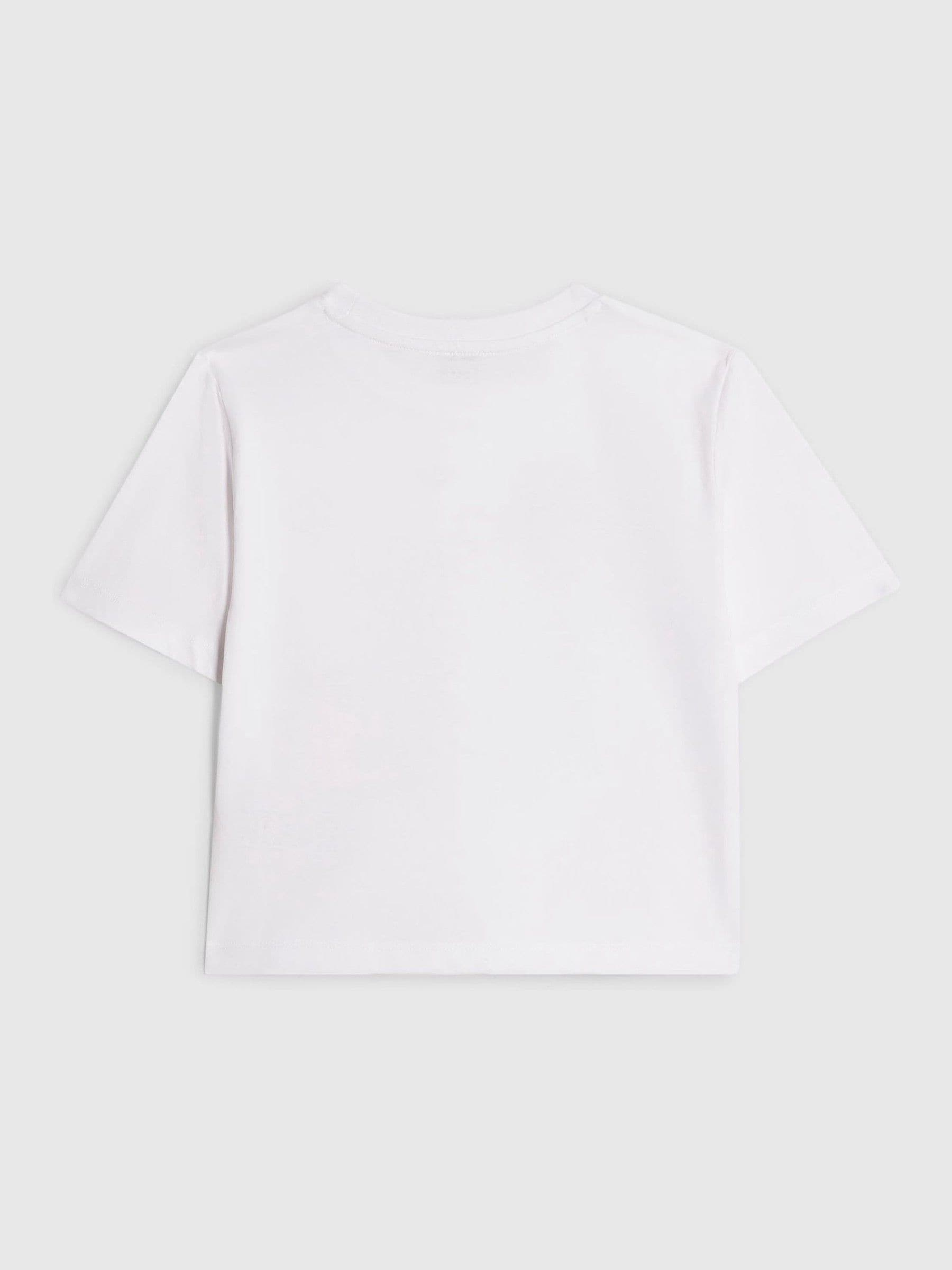 Dsiney Kidz - River Island White Capybara Hotfix Crop T-Shirt image 2