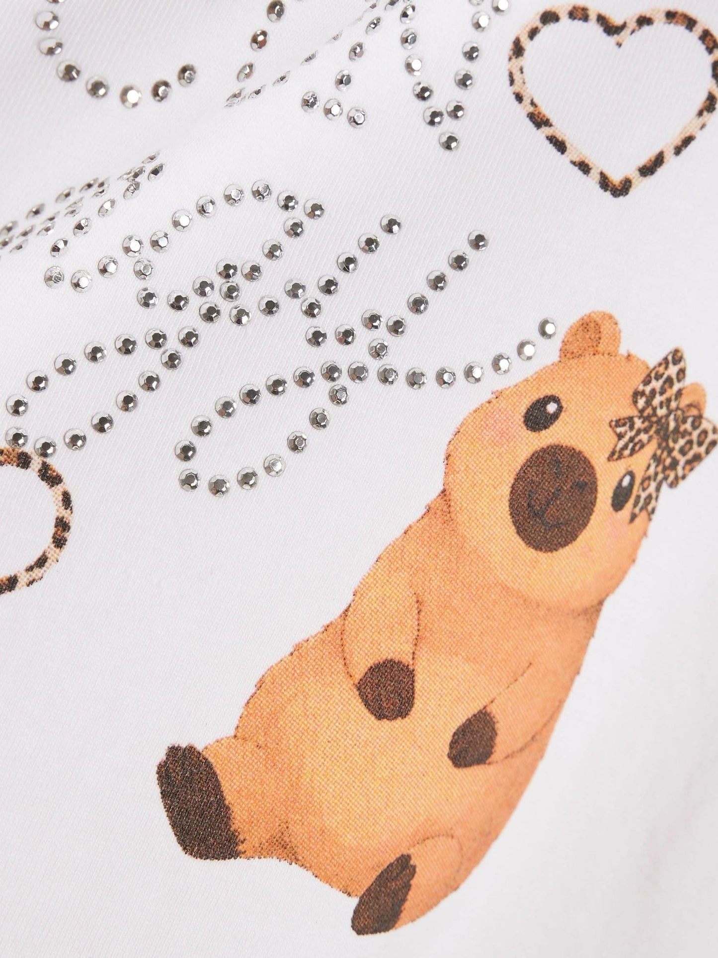 Dsiney Kidz - River Island White Capybara Hotfix Crop T-Shirt image 4