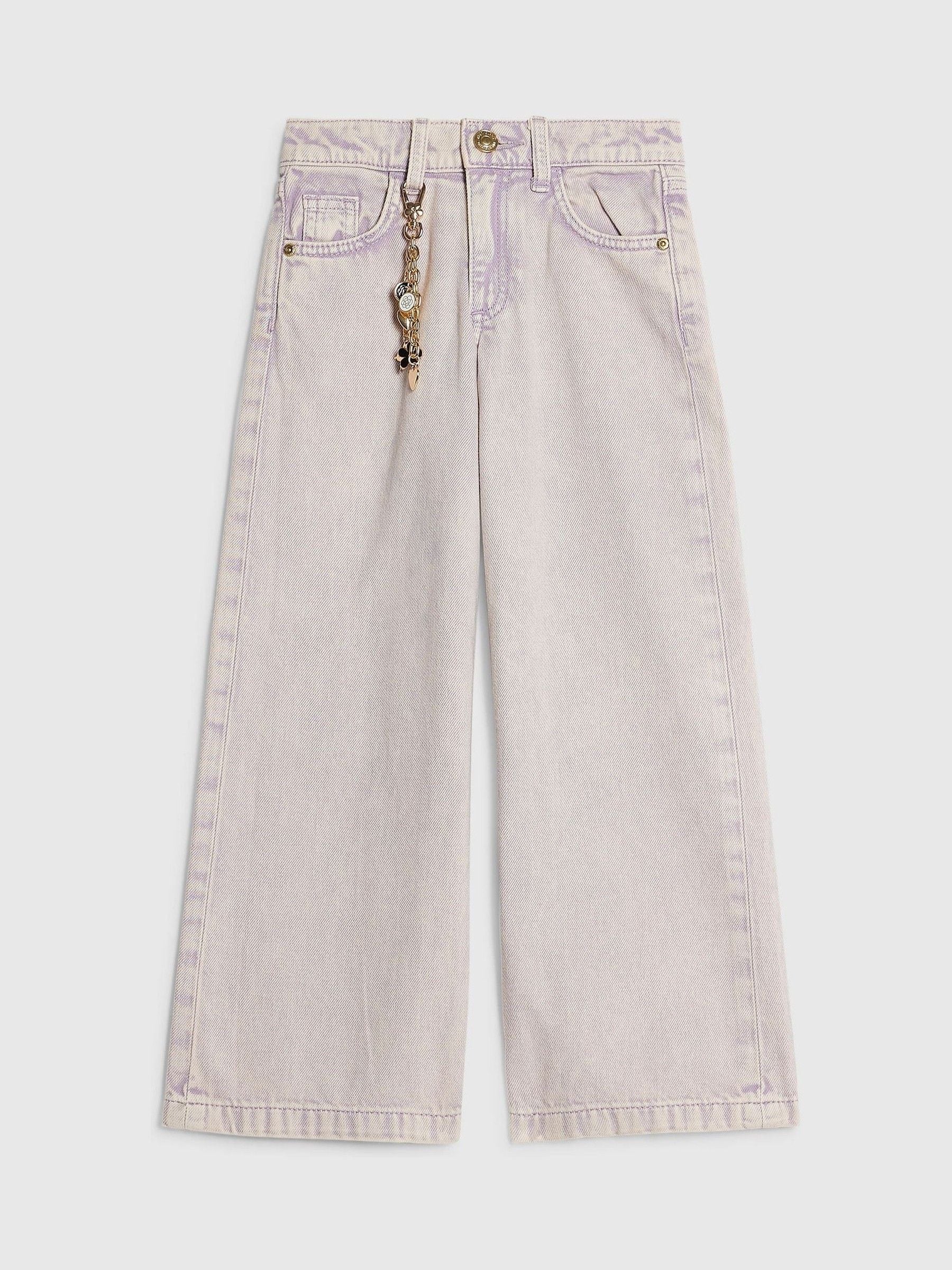 Dsiney Kidz - River Island Purple Chain Wide Leg Jeans image 1