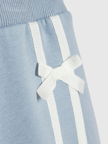 Dsiney Kidz - River Island Blue Bow Top & Wide Leg Joggers Set image 5