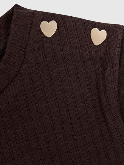 Dsiney Kidz - River Island Brown Textured T- Shirt & Legging Set image 4
