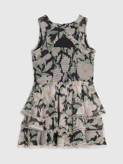 Dsiney Kidz - River Island Black Floral Chiffon Dress image 2
