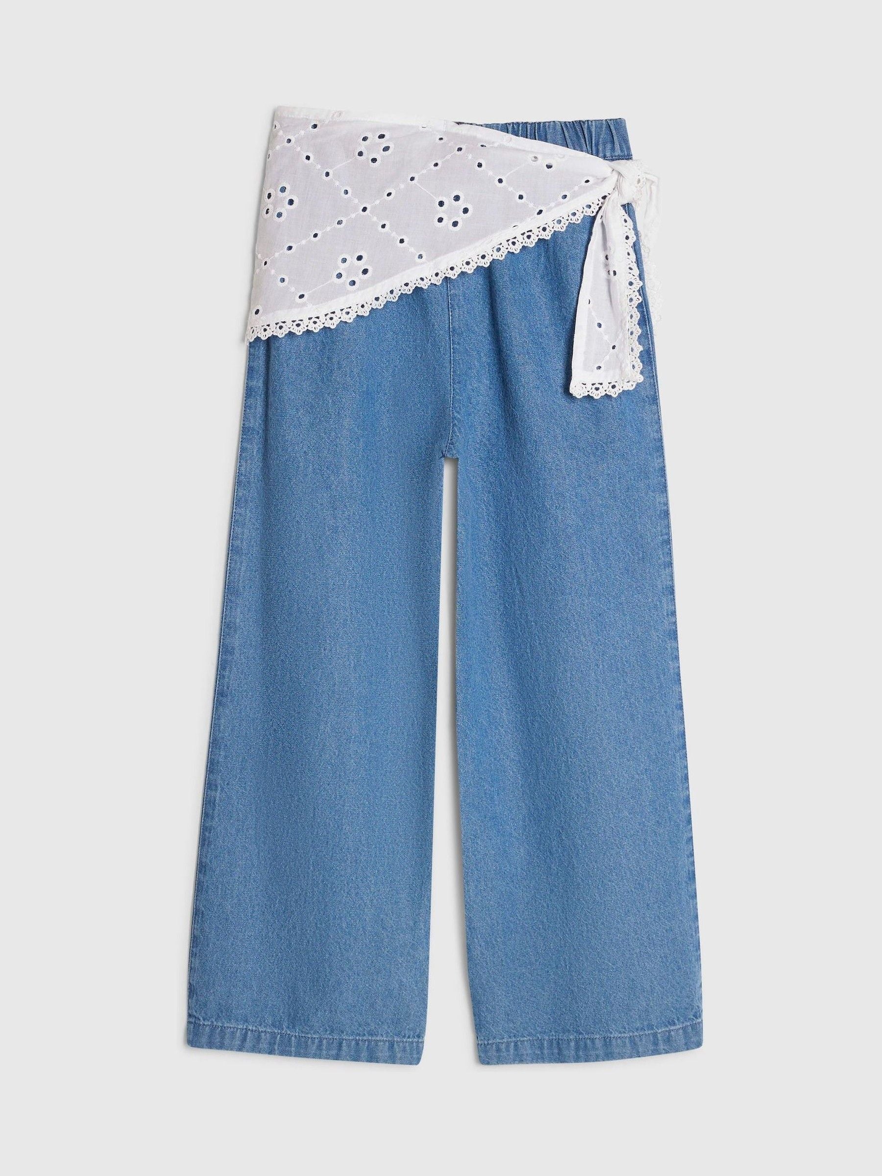 Dsiney Kidz - River Island Blue Scarf Barry Wide Leg Jeans image 1