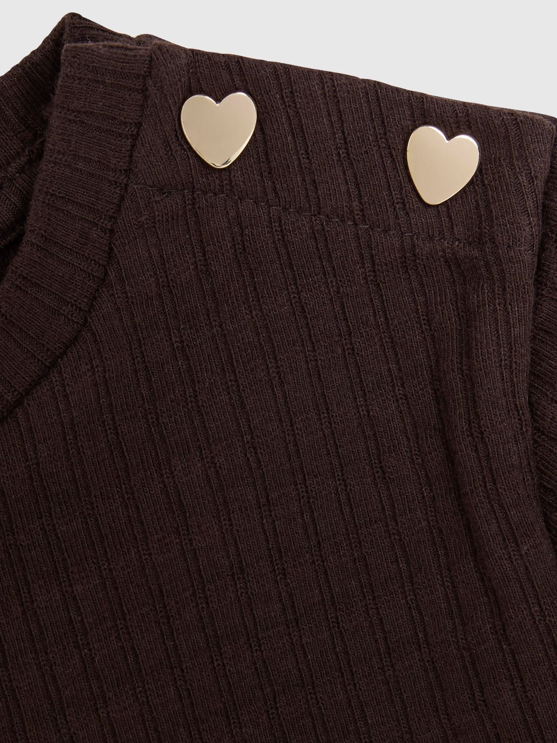 Dsiney Kidz - River Island Brown Textured Top & Skirt Leggings Set image 4