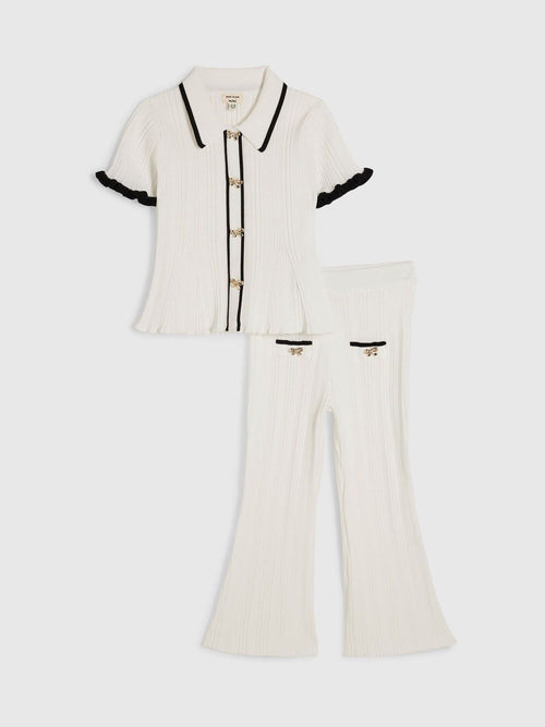 Dsiney Kidz - River Island Cream Peplum Top & Kickflare Set image 1