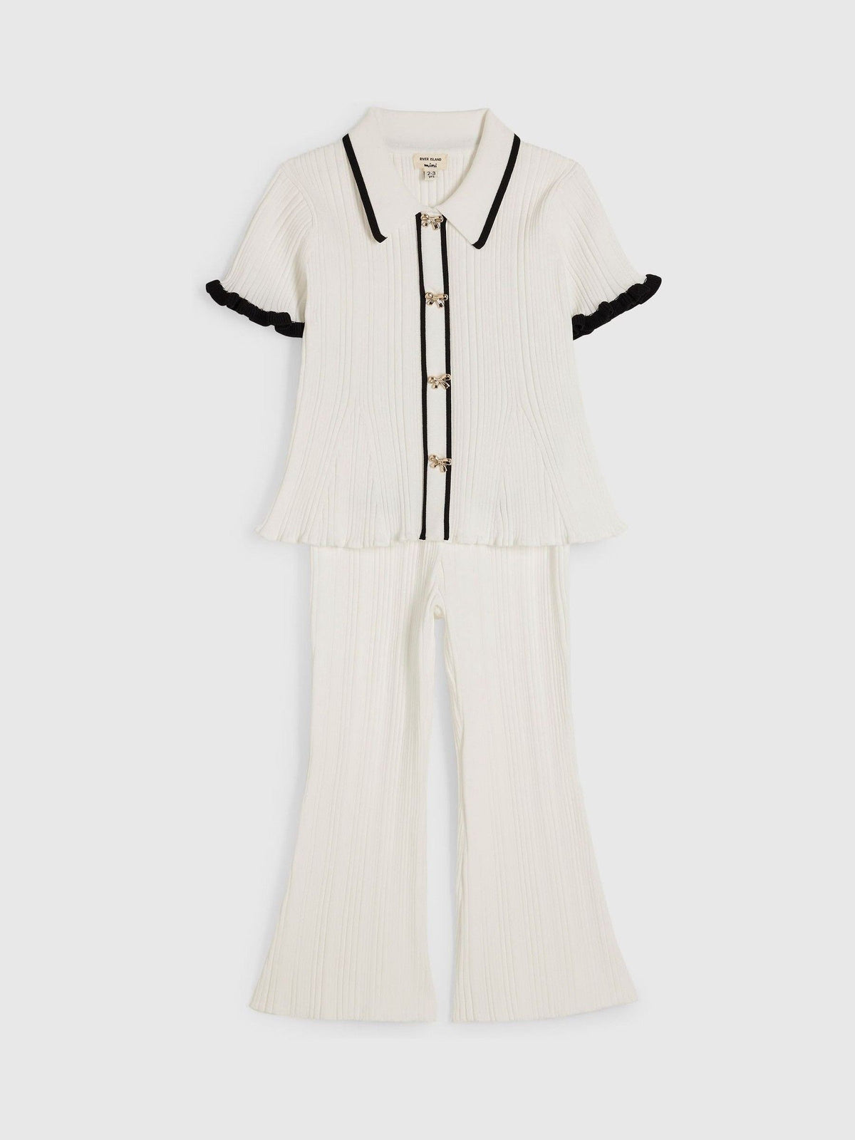 Dsiney Kidz - River Island Cream Peplum Top & Kickflare Set image 3