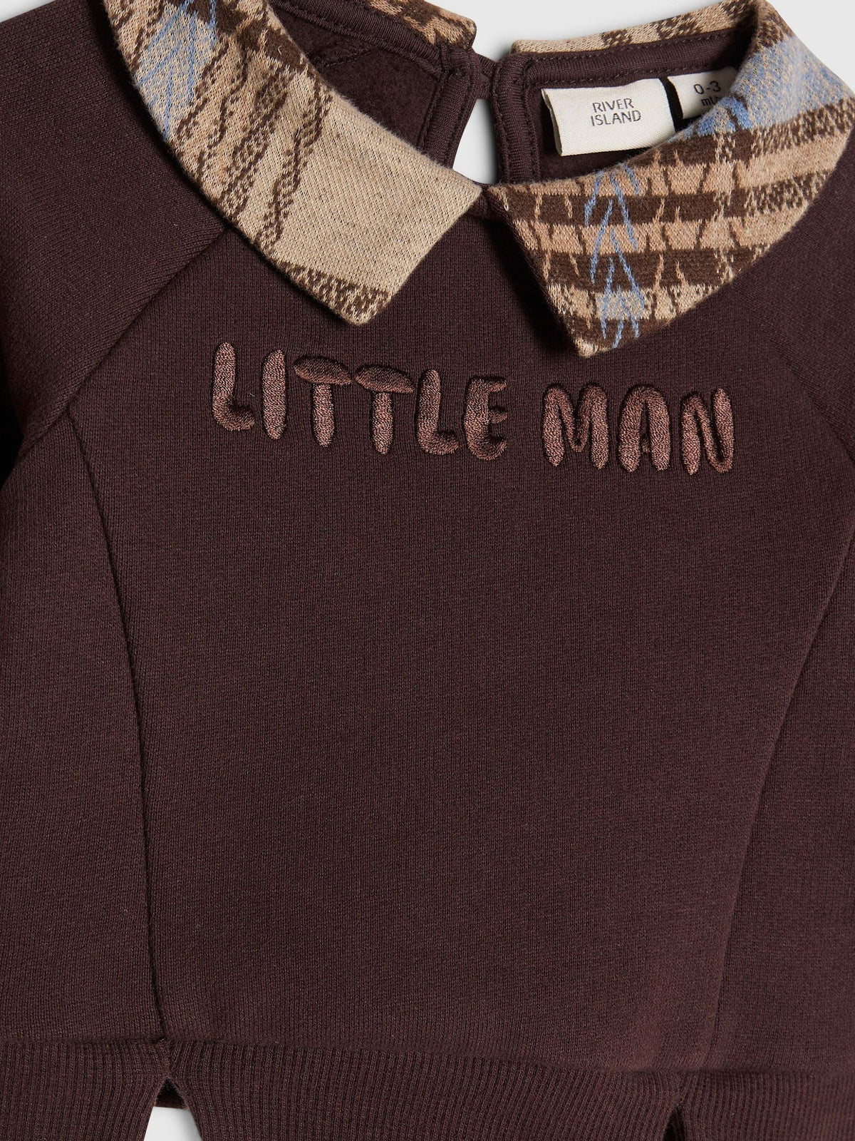 River Island Brown Handsome Little Man Top & Joggers Set - image 4