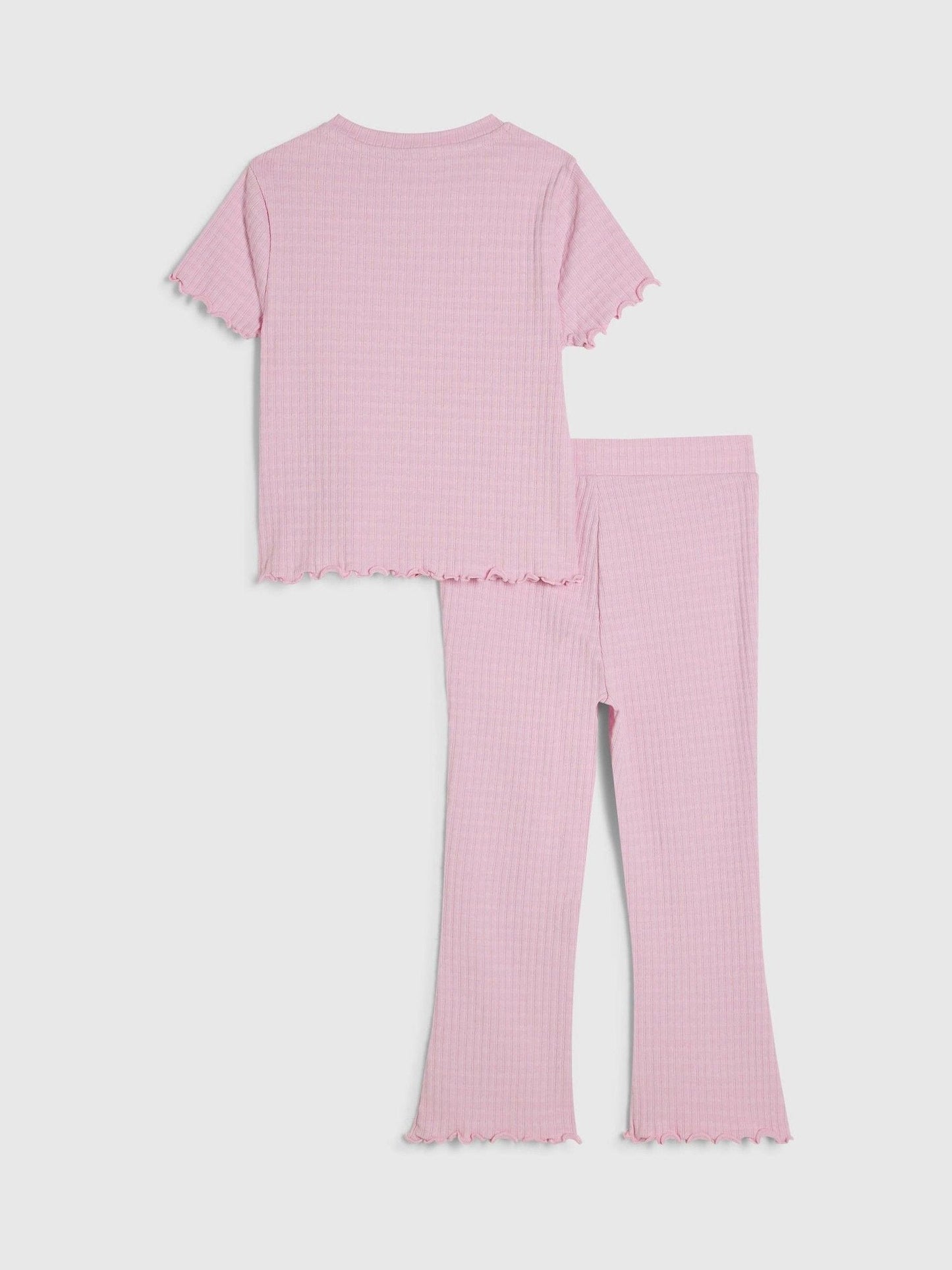 Dsiney Kidz - River Island Pink Textured T-Shirt & Leggings Set image 2