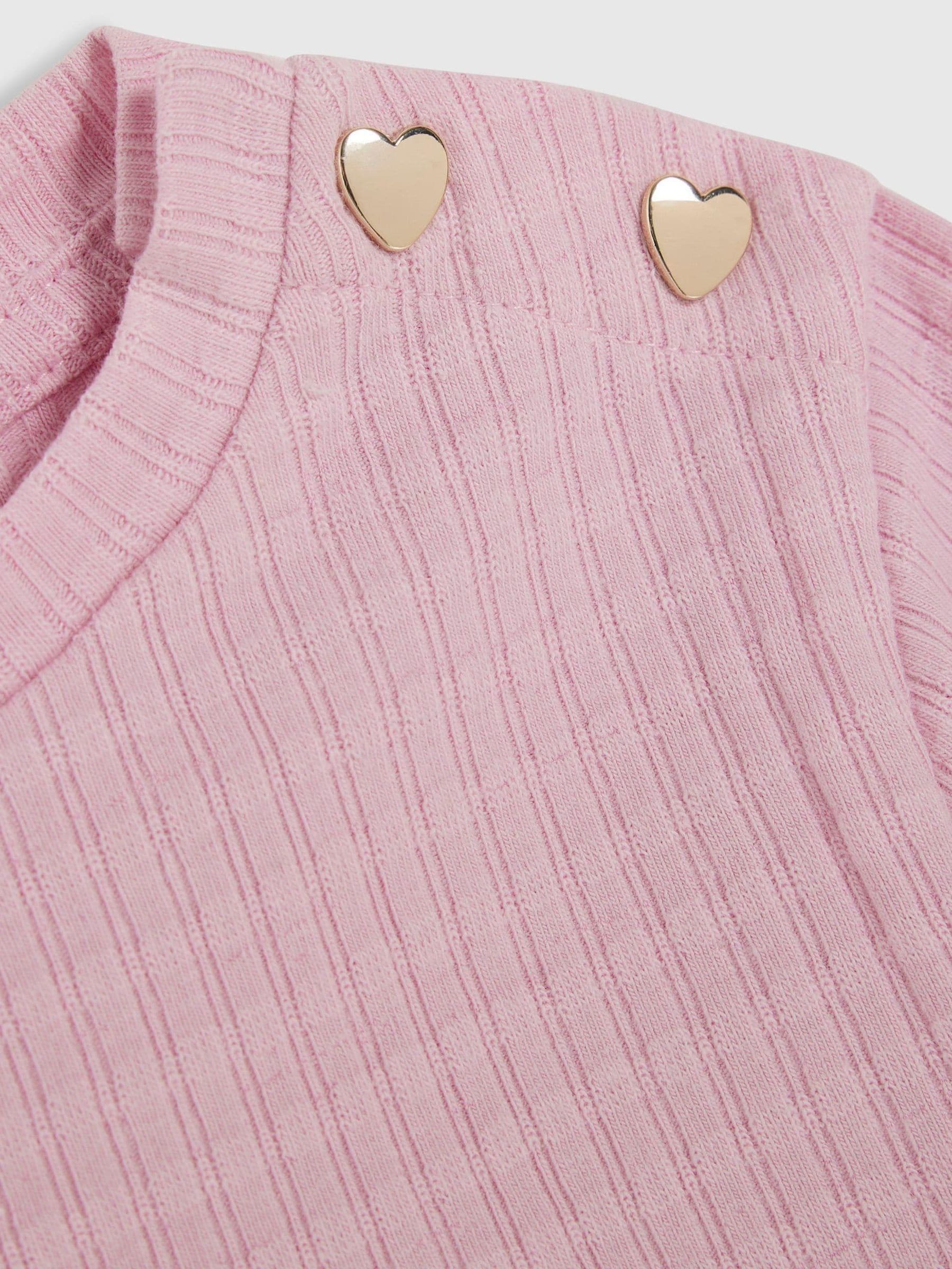 Dsiney Kidz - River Island Pink Textured T-Shirt & Leggings Set image 4