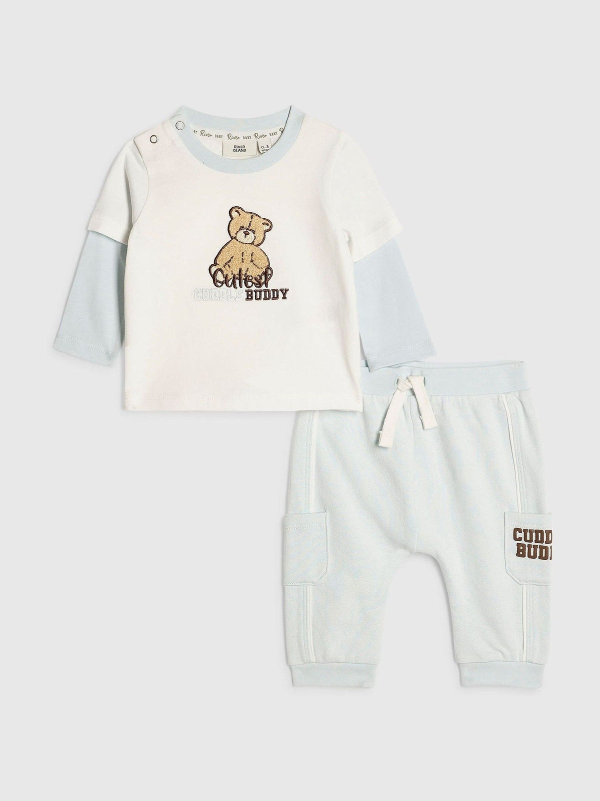 Dsiney Kidz - River Island Cream Cuddle Buddy Top & Joggers Set image 1
