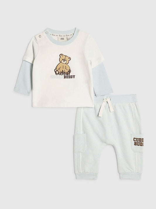 Dsiney Kidz - River Island Cream Cuddle Buddy Top & Joggers Set image 1