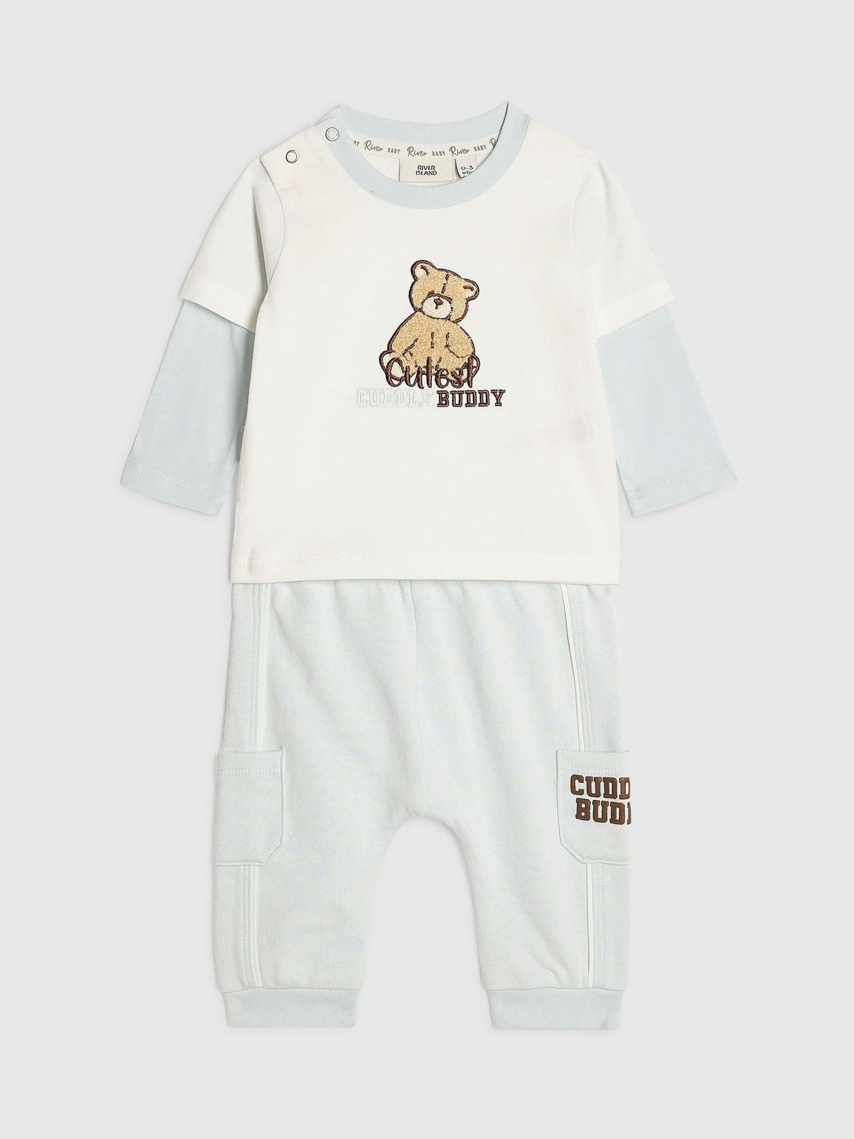 Dsiney Kidz - River Island Cream Cuddle Buddy Top & Joggers Set image 3