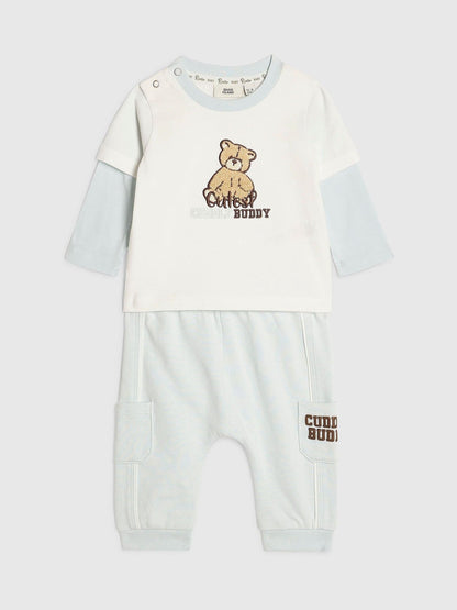 Dsiney Kidz - River Island Cream Cuddle Buddy Top & Joggers Set image 3