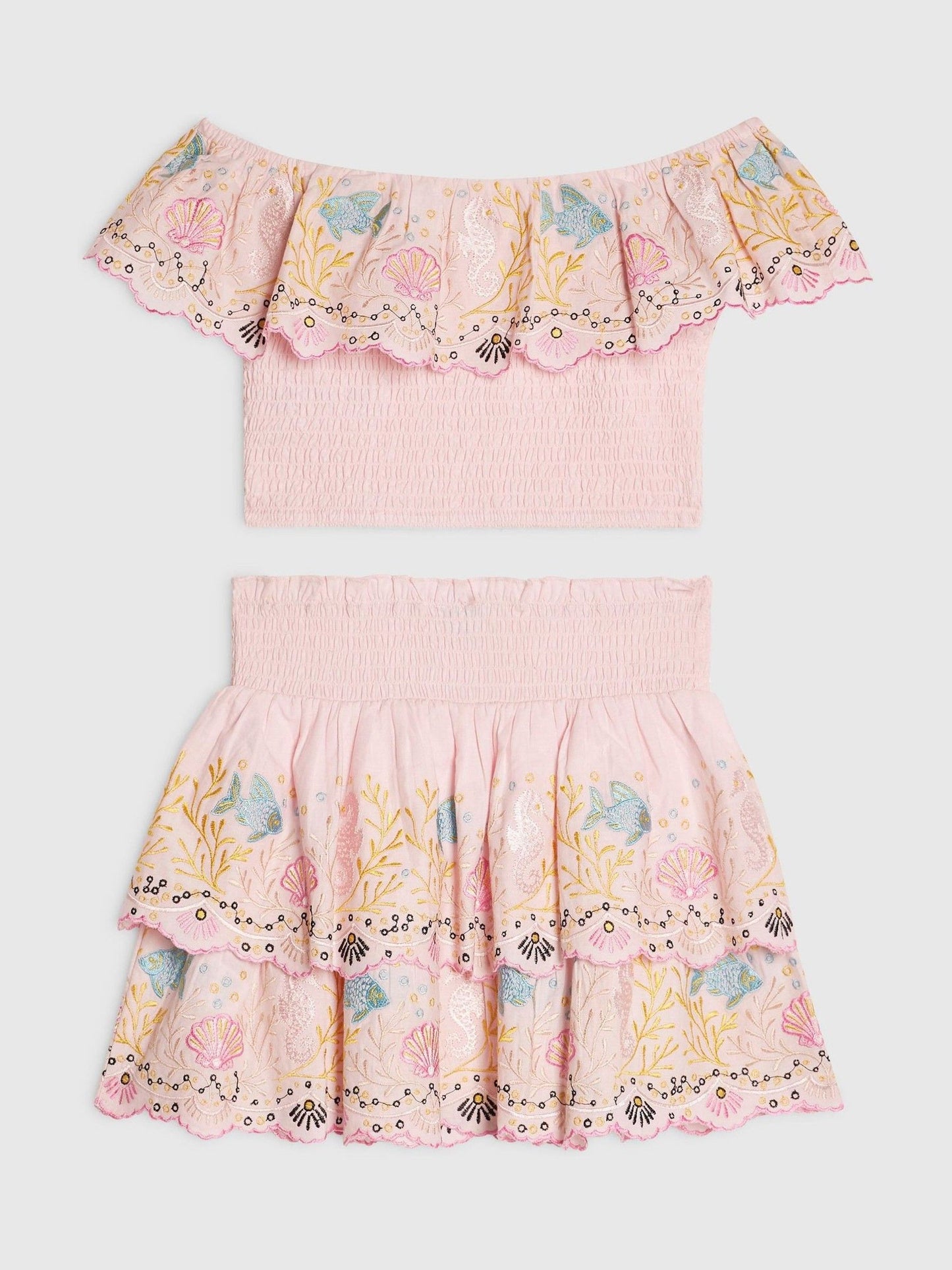 Dsiney Kidz - River Island Pink Beaded Seahorse Top & Skirt Set image 2
