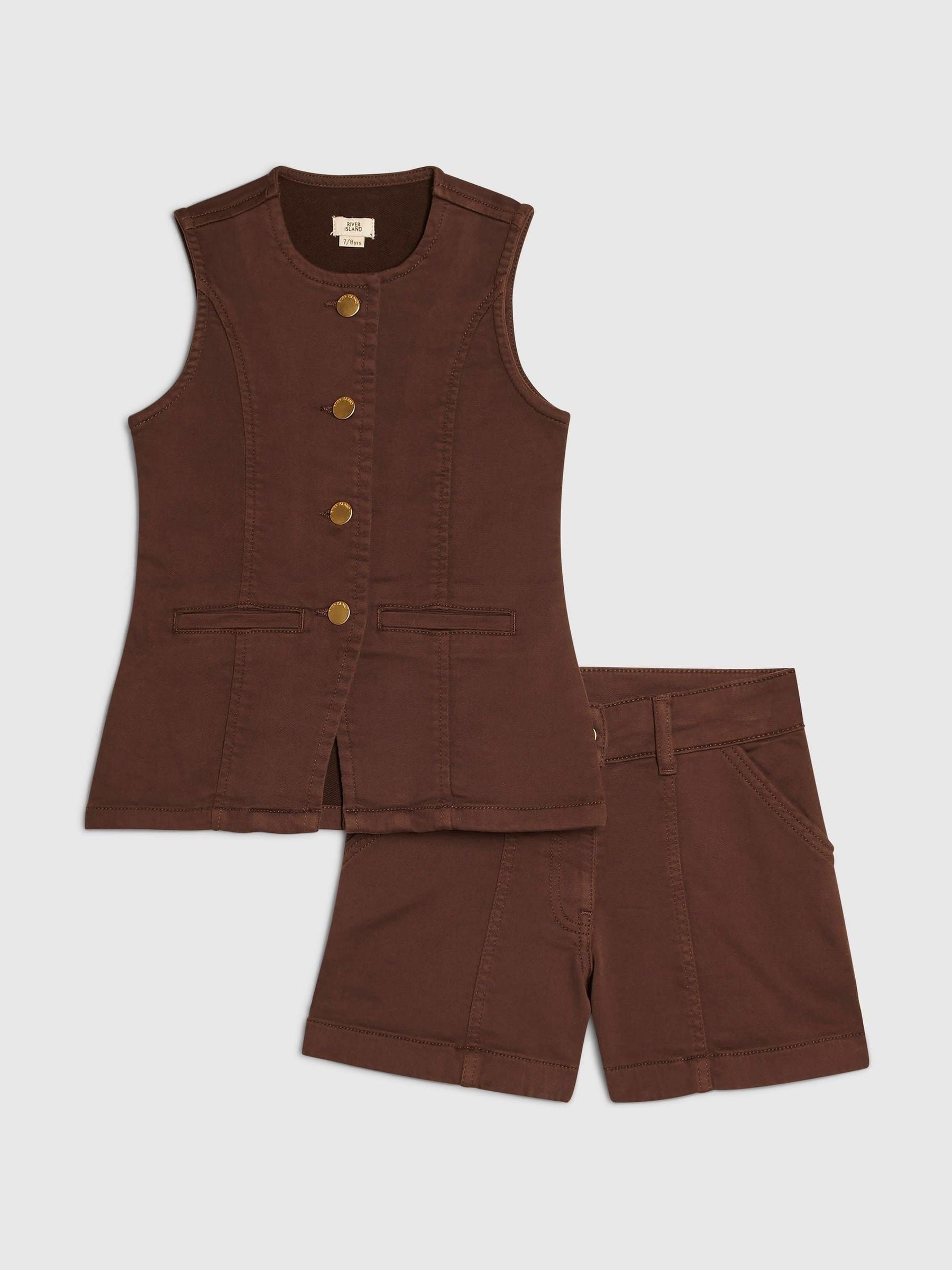 Dsiney Kidz - River Island Brown Waistcoat & Shorts Set image 1