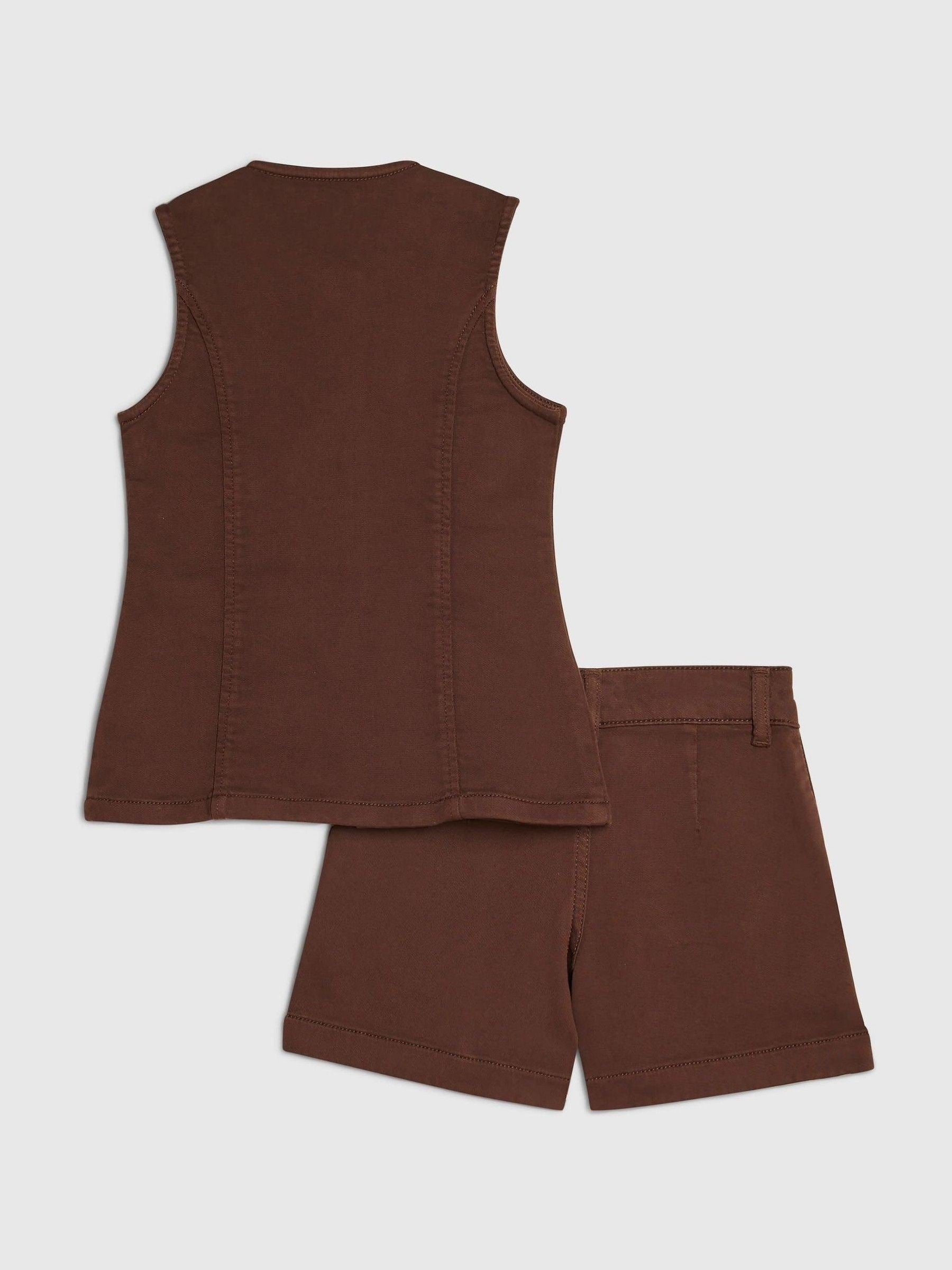 Dsiney Kidz - River Island Brown Waistcoat & Shorts Set image 2