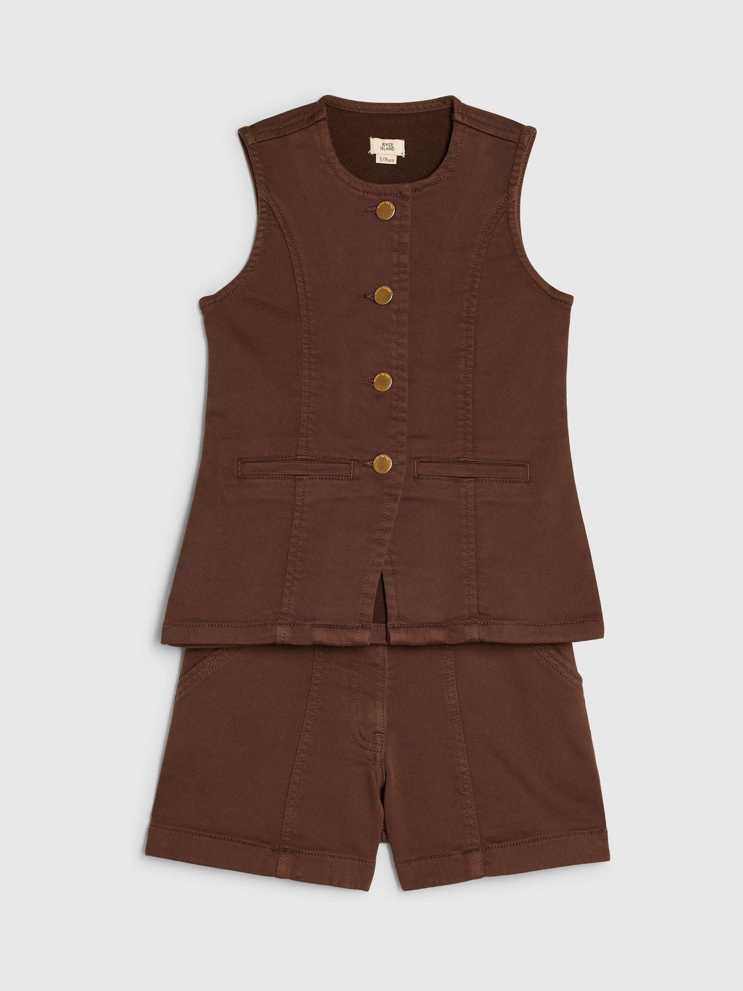 Dsiney Kidz - River Island Brown Waistcoat & Shorts Set image 3