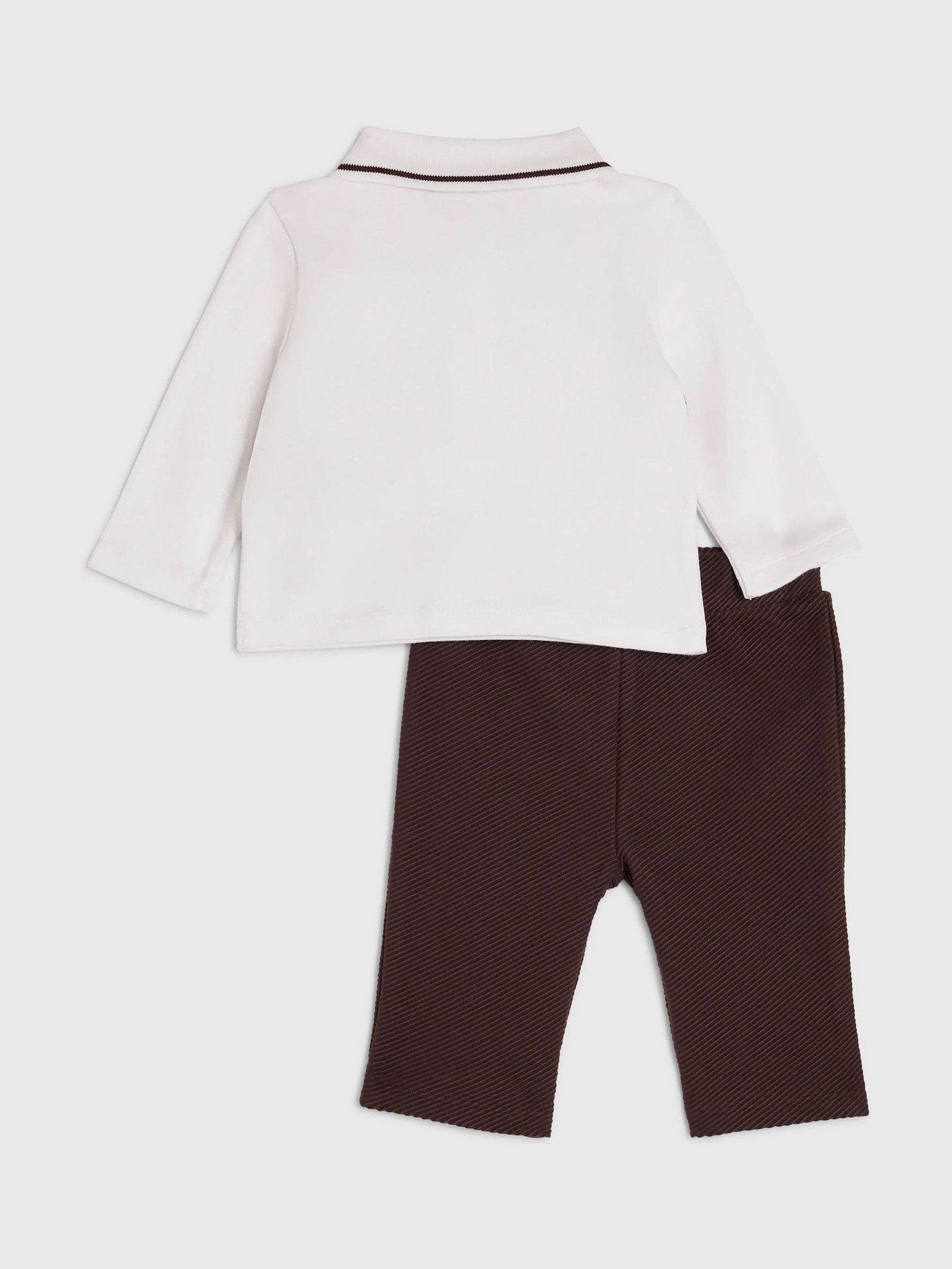 Dsiney Kidz - River Island Brown Little Man Zip Up Top & Jogger Set image 2