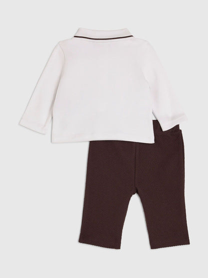 Dsiney Kidz - River Island Brown Little Man Zip Up Top & Jogger Set image 2