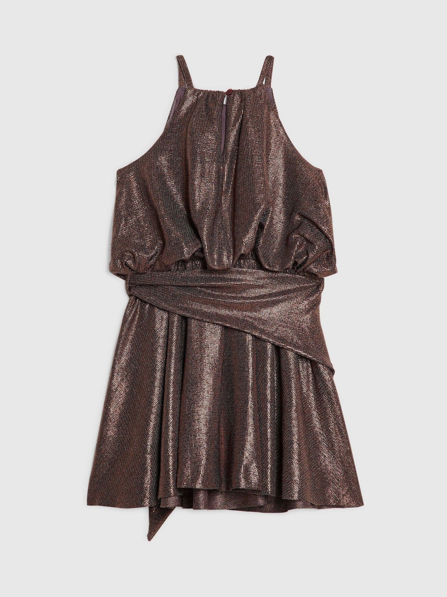 Dsiney Kidz - River Island Brown Halter Plisse Dress image 2