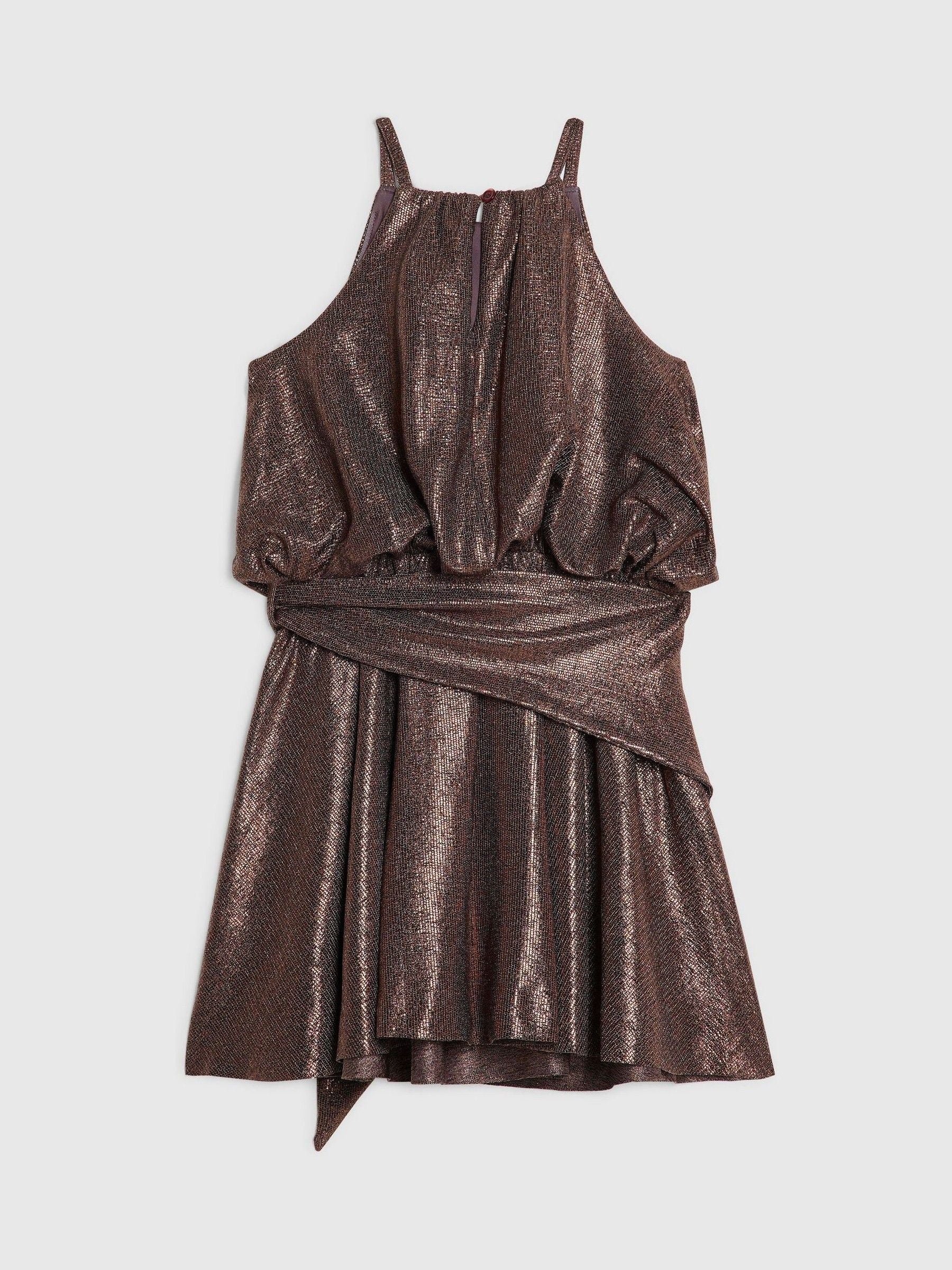 Dsiney Kidz - River Island Brown Halter Plisse Dress image 2