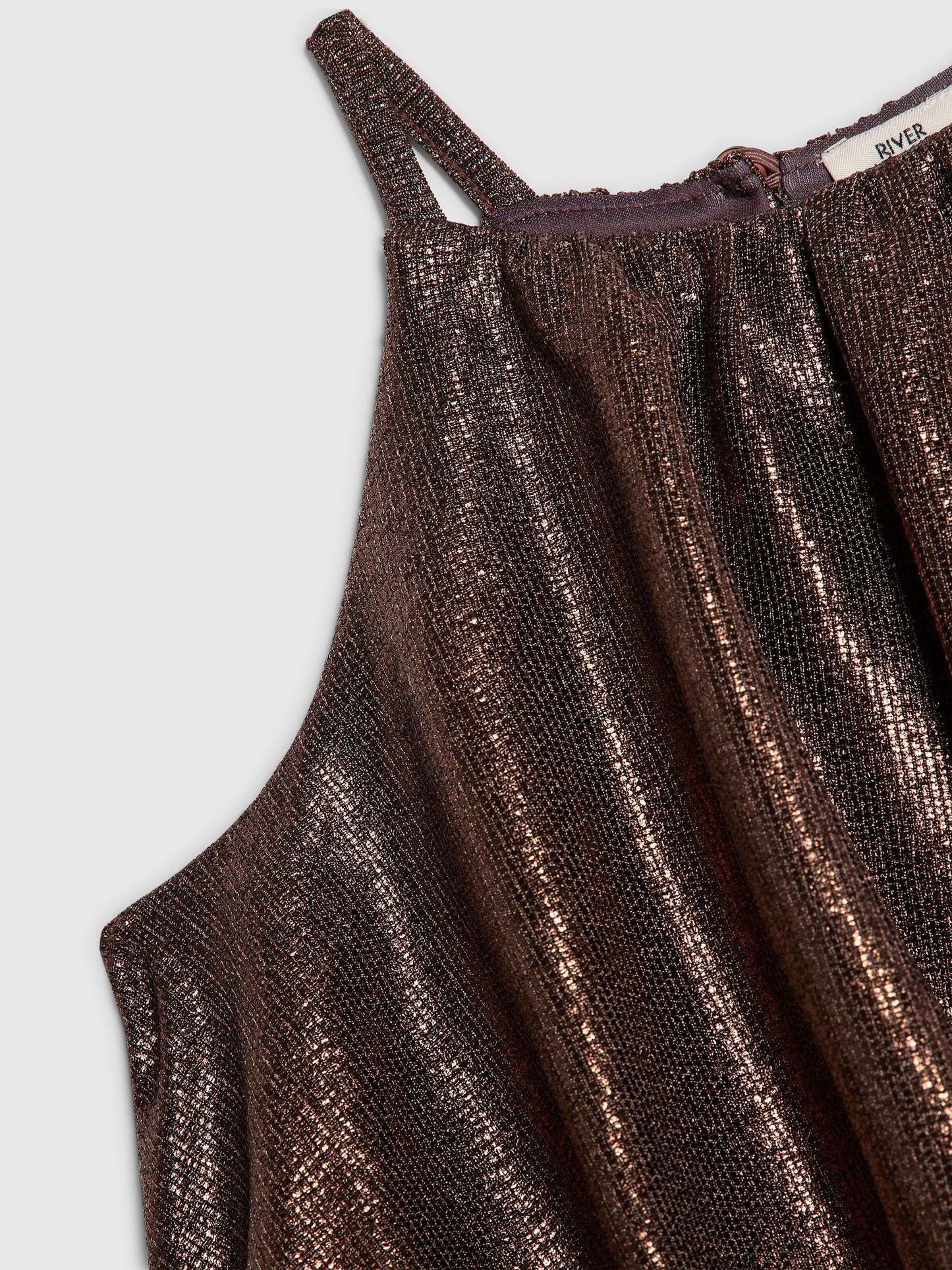 Dsiney Kidz - River Island Brown Halter Plisse Dress image 3