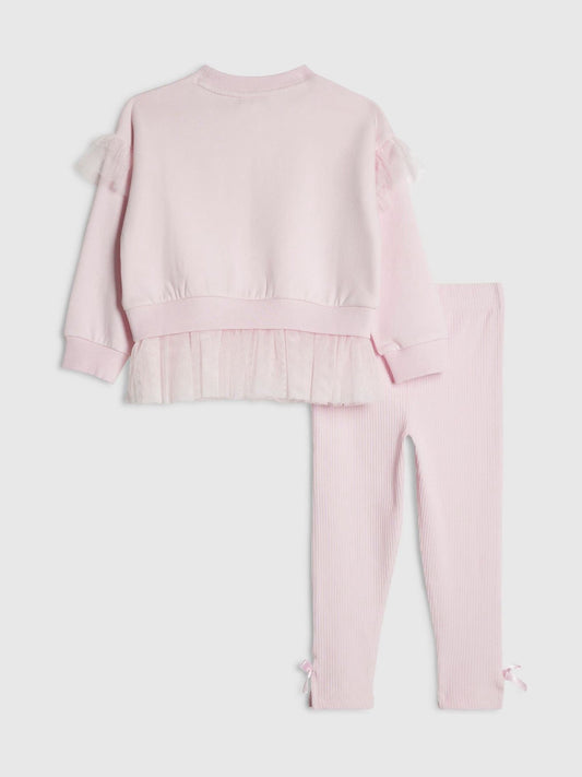 Dsiney Kidz - River Island Pink Tulle Bow Top & Leggings Set image 2