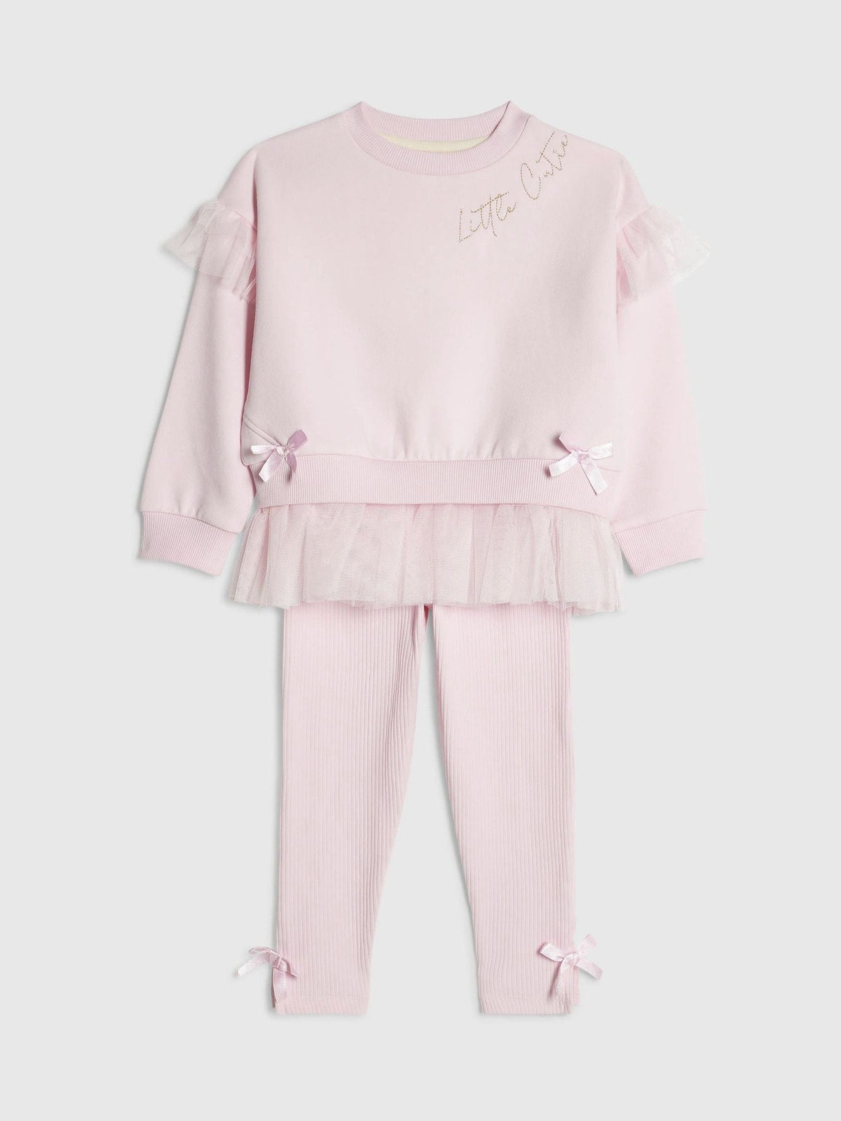 Dsiney Kidz - River Island Pink Tulle Bow Top & Leggings Set image 3