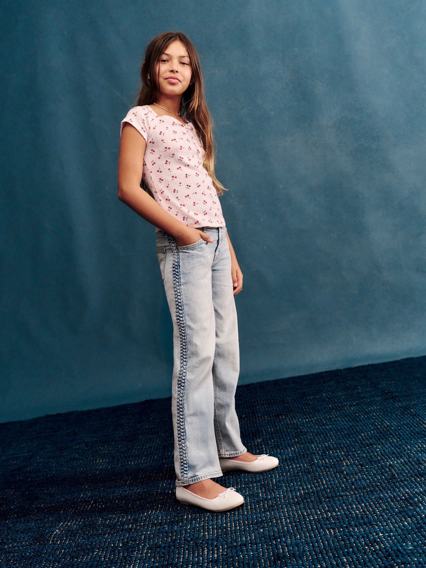 Dsiney Kidz - Abercrombie & Fitch Blue Braided Wide Leg Jeans image 2