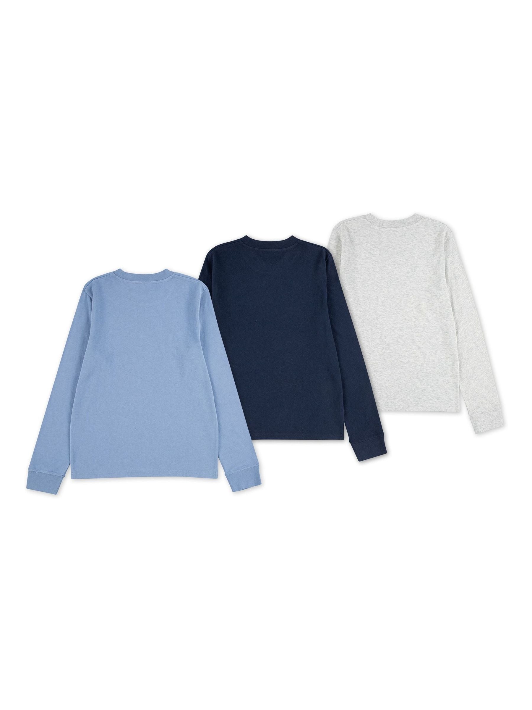 Dsiney Kidz - Abercrombie & Fitch Blue/Grey/Navy Blue Long Sleeve T-Shirts 3 Pack image 4