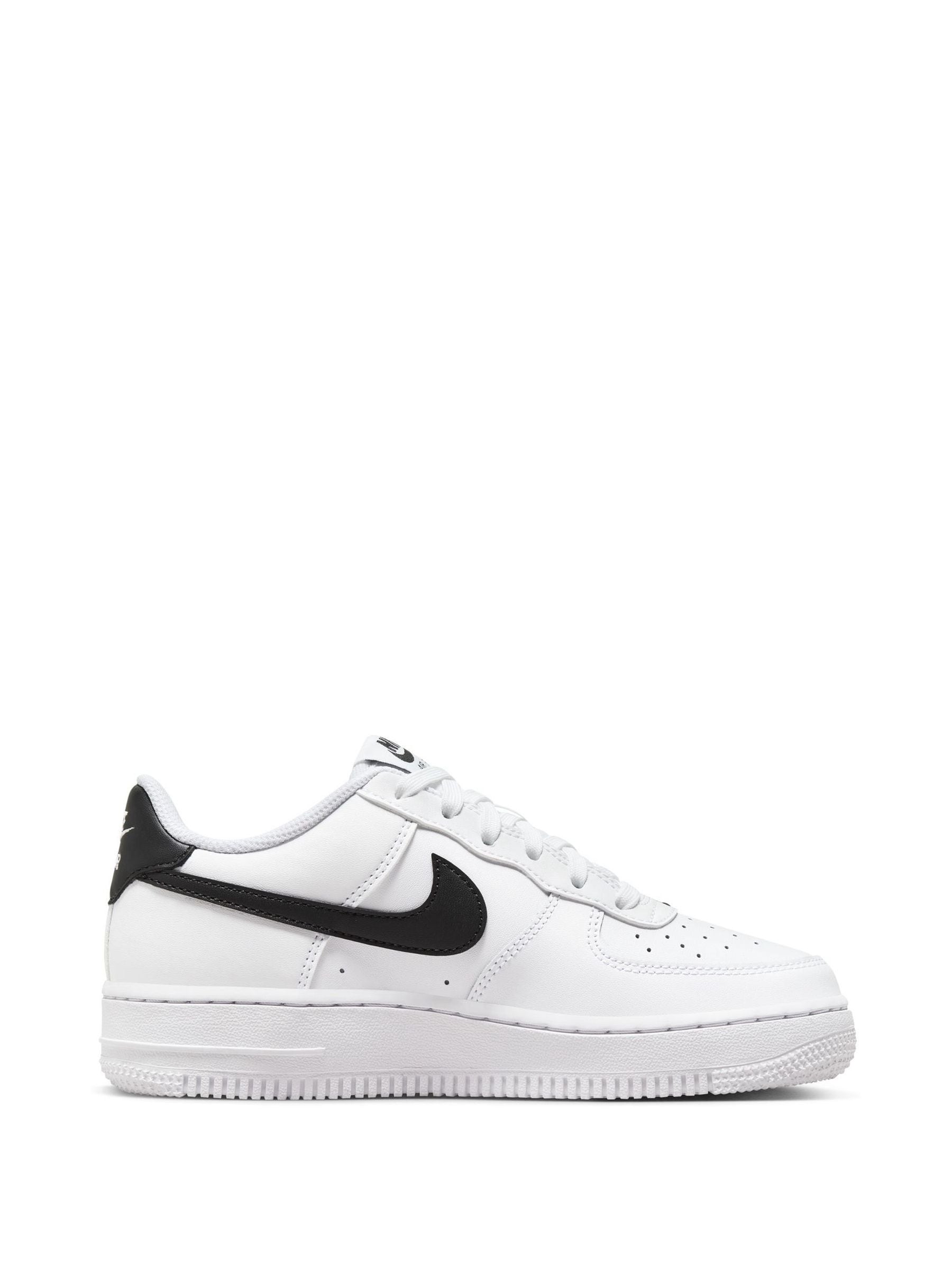 Nike White/Black Youth Air Force 1 Trainers image 5