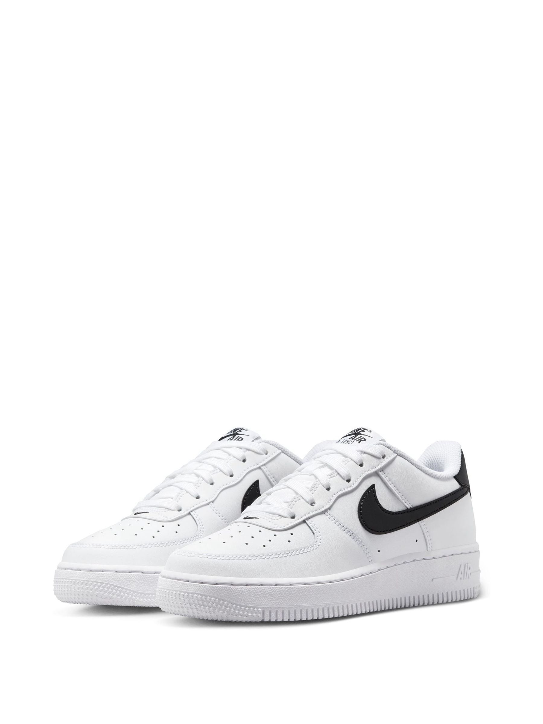 Nike White/Black Youth Air Force 1 Trainers image 7