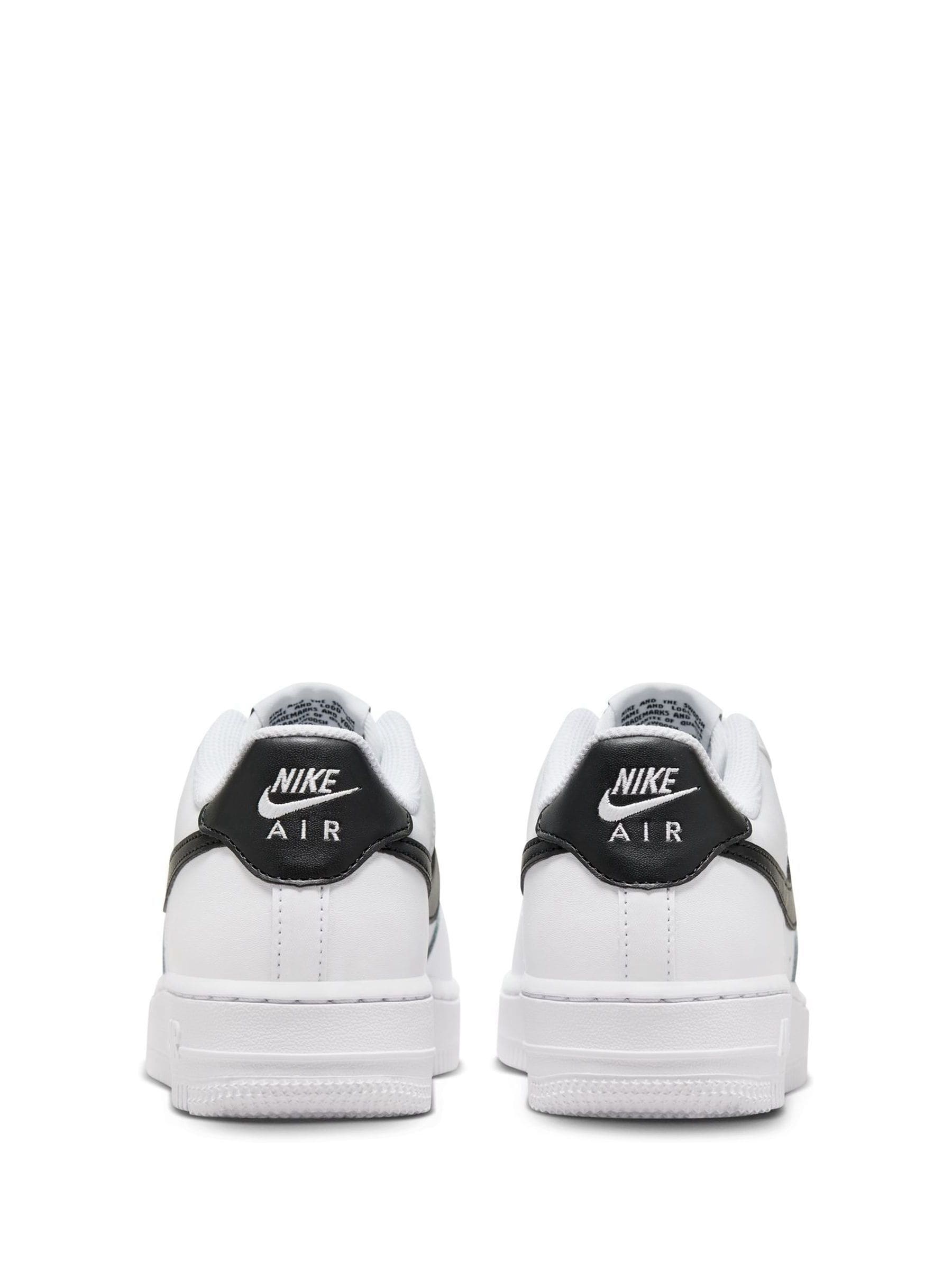 Nike White/Black Youth Air Force 1 Trainers image 8