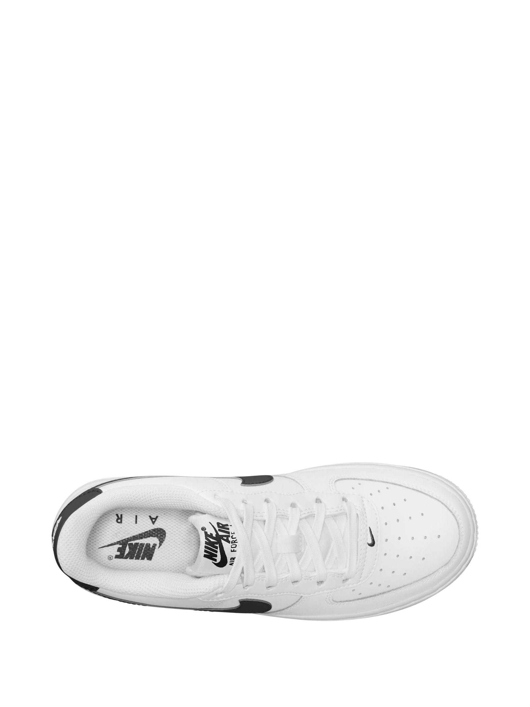 Nike White/Black Youth Air Force 1 Trainers image 10