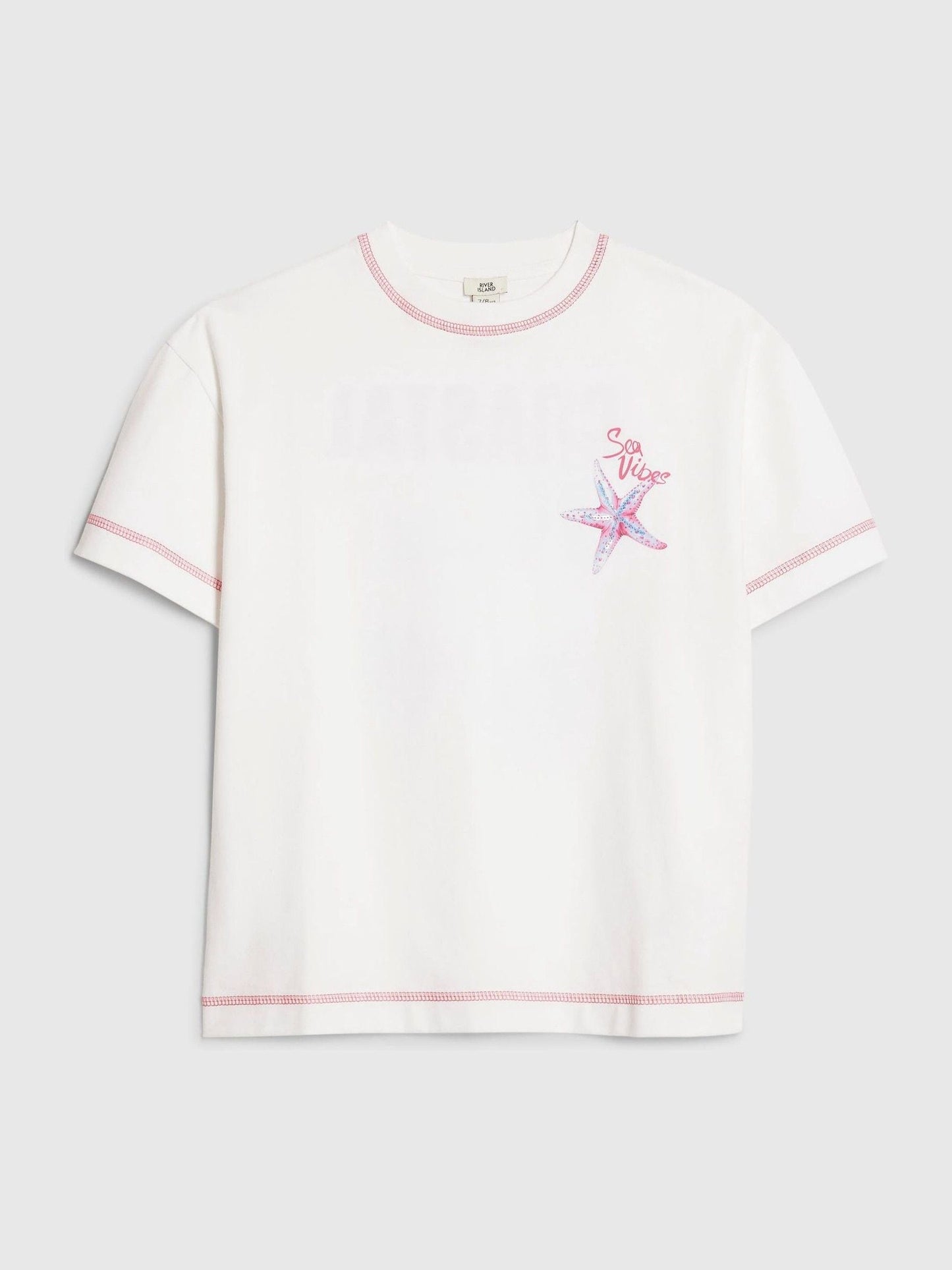 Dsiney Kidz - River Island White Coastal Whipstitch T-Shirt image 1