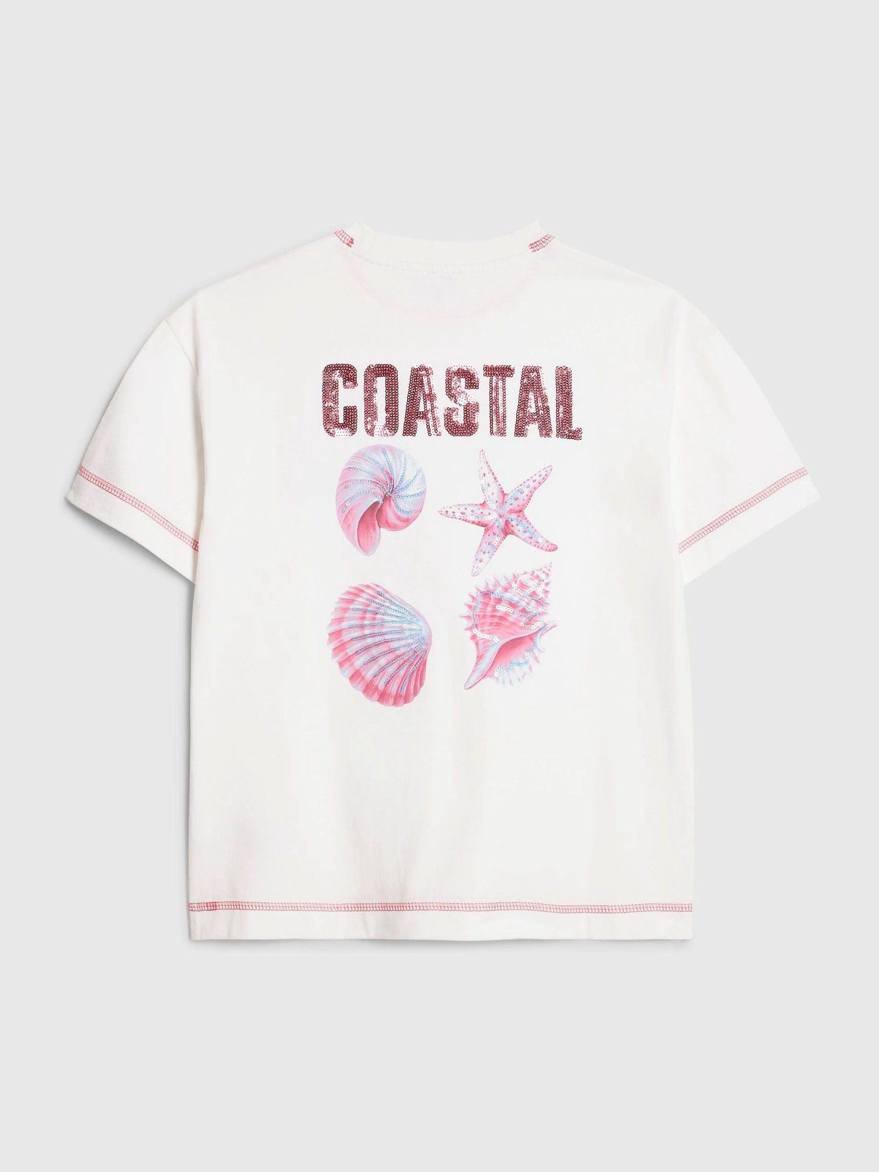 Dsiney Kidz - River Island White Coastal Whipstitch T-Shirt image 2