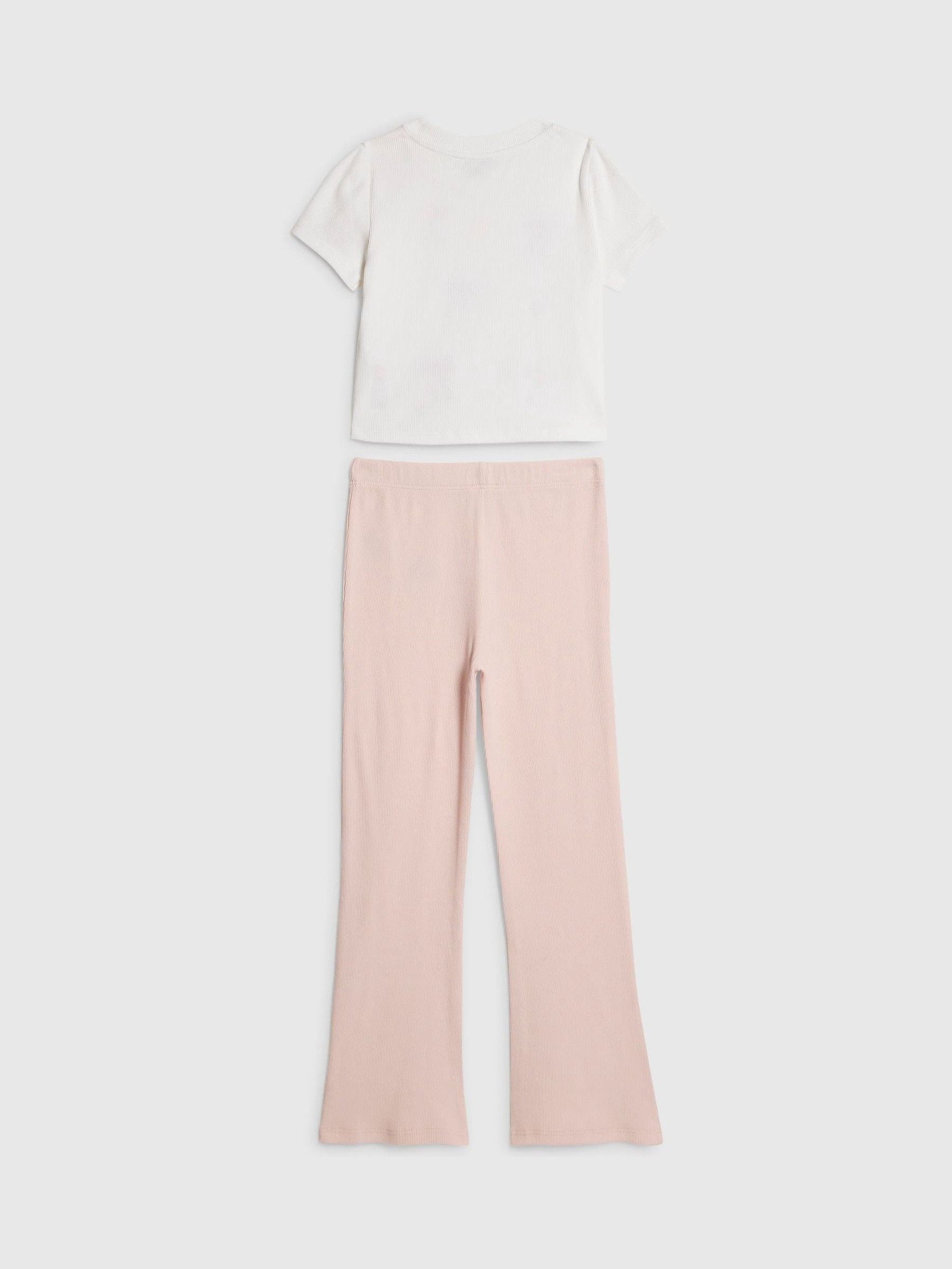 Dsiney Kidz - River Island Pink Bow Baby T-Shirt & Kickflare Legging Set image 2