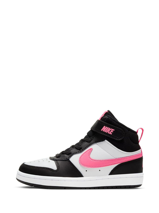 Nike Black/Pink Junior Court Borough Mid Trainers image 2