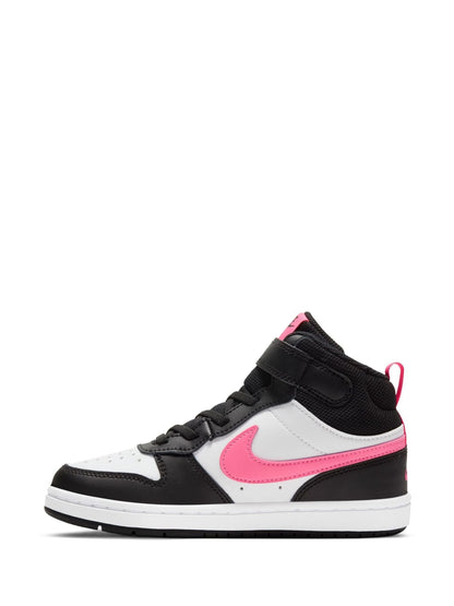 Nike Black/Pink Junior Court Borough Mid Trainers image 4