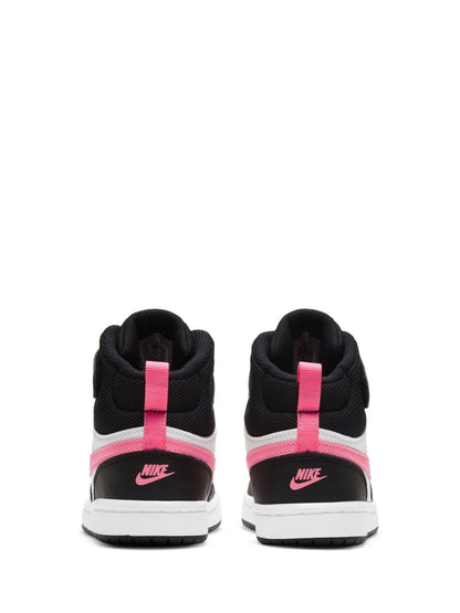Nike Black/Pink Junior Court Borough Mid Trainers image 7