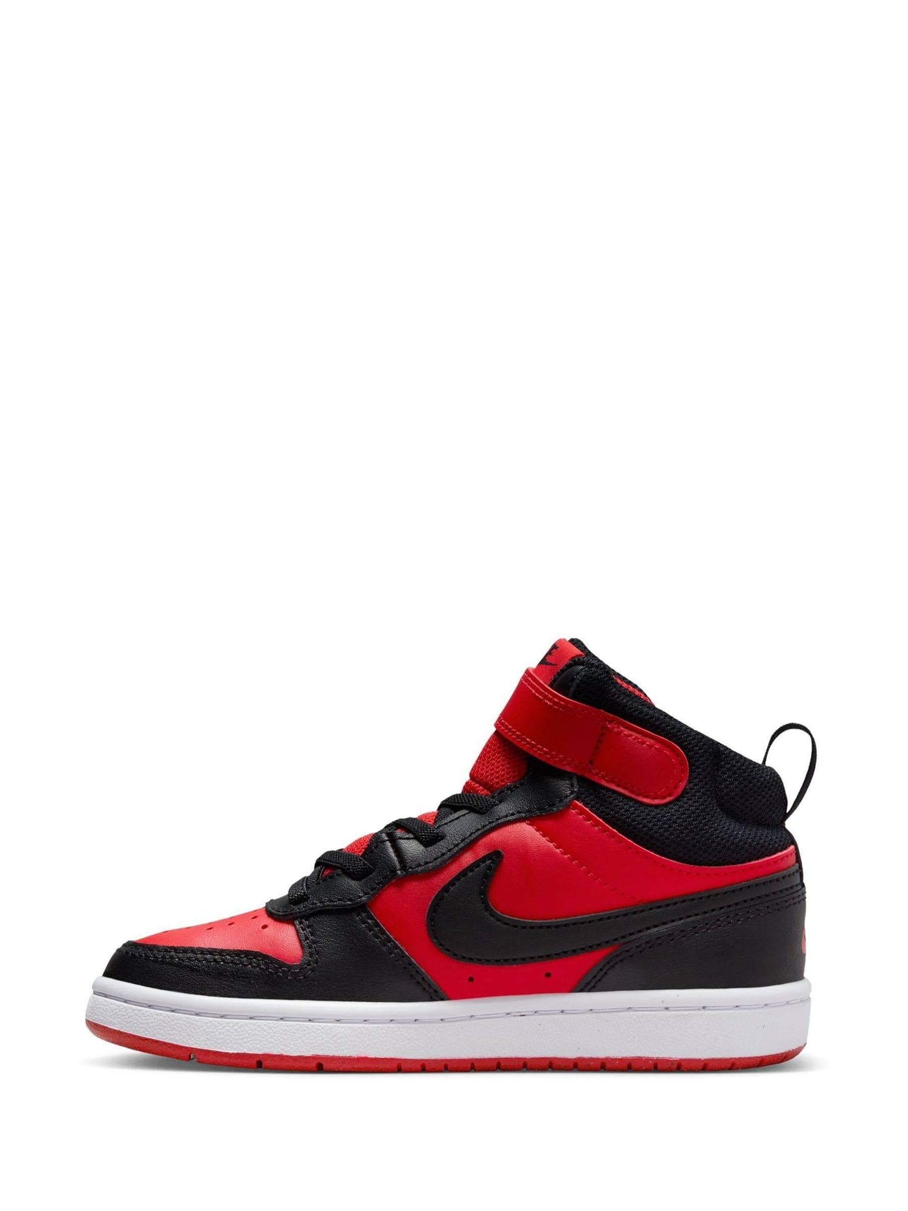 Nike Red/Black Junior Court Borough Mid Trainers image 4