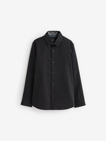 Dsiney Kidz - Black Long Sleeves Smart Trimmed Shirt (3-16yrs) image 1