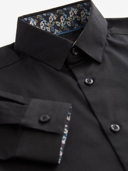 Dsiney Kidz - Black Long Sleeves Smart Trimmed Shirt (3-16yrs) image 3