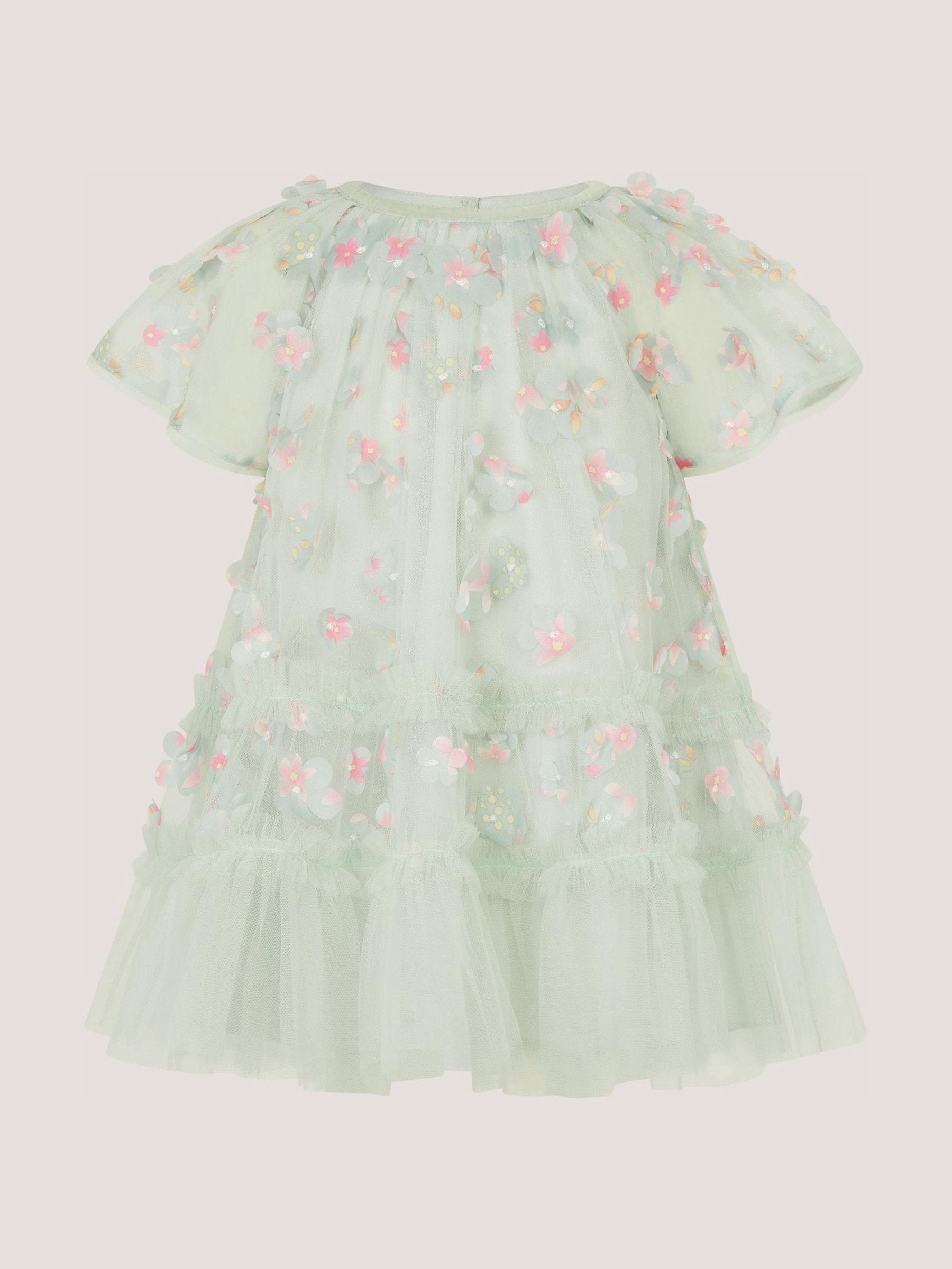 Dsiney Kidz - Monsoon Green Baby Kala Floral Appliqué Party Dress image 2