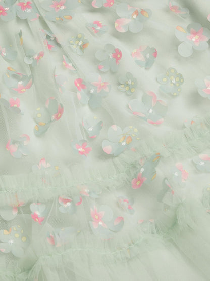 Dsiney Kidz - Monsoon Green Baby Kala Floral Appliqué Party Dress image 3